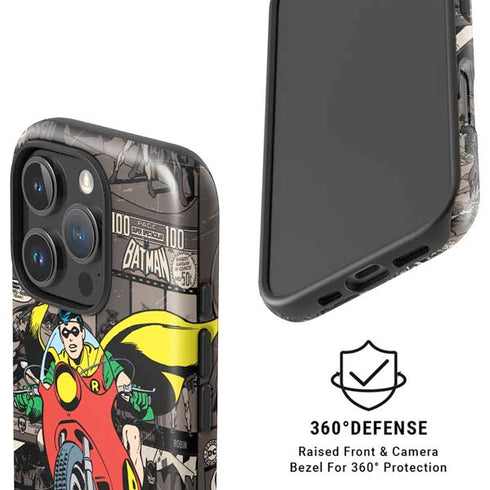DC Comics Robin Vintage Action pose pattern iPhone 16 Pro Max Magsafe Impact Case