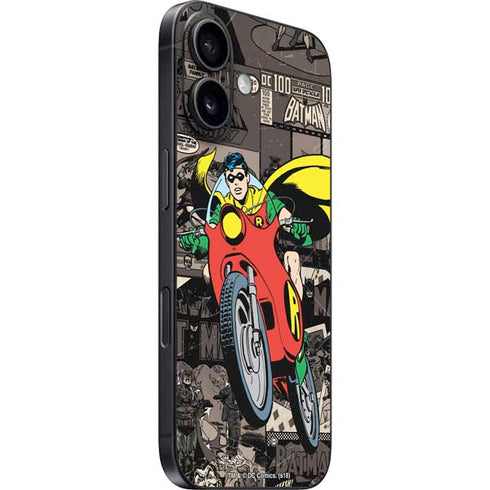 DC Comics Robin Vintage Action pose pattern iPhone 16 Skin