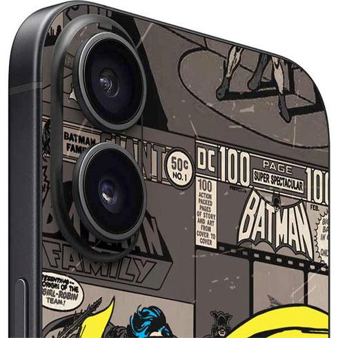 DC Comics Robin Vintage Action pose pattern iPhone 16 Skin