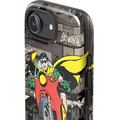 DC Comics Robin Vintage Action pose pattern iPhone 16e Impact Case
