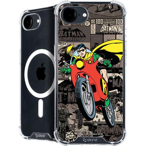 DC Comics Robin Vintage Action pose pattern iPhone 16e MagSafe Case