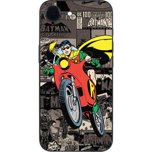 DC Comics Robin Vintage Action pose pattern iPhone 16e Skin