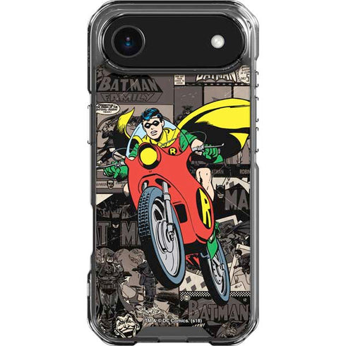 DC Comics Robin Vintage Action pose pattern iPhone 17 Air Clear Case