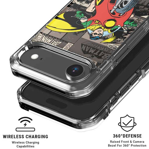 DC Comics Robin Vintage Action pose pattern iPhone 17 Air Clear Case