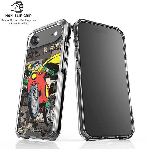 DC Comics Robin Vintage Action pose pattern iPhone 17 Air Clear Case