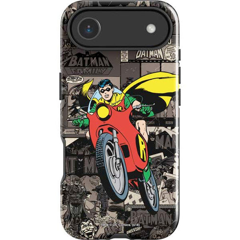 DC Comics Robin Vintage Action pose pattern iPhone 17 Air Impact Case