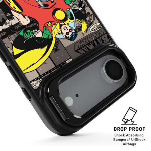 DC Comics Robin Vintage Action pose pattern iPhone 17 Air Kickstand Case