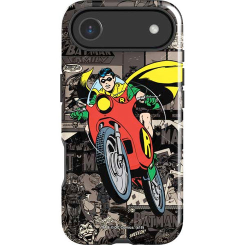 DC Comics Robin Vintage Action pose pattern iPhone 17 Air Magsafe Impact Case