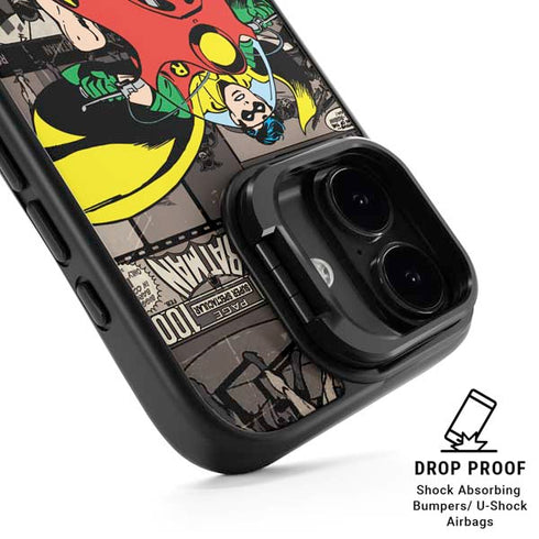 DC Comics Robin Vintage Action pose pattern iPhone 17 Kickstand Case