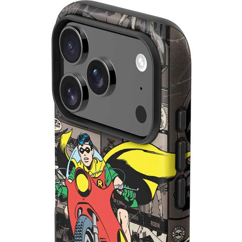 DC Comics Robin Vintage Action pose pattern iPhone 17 Pro Impact Case