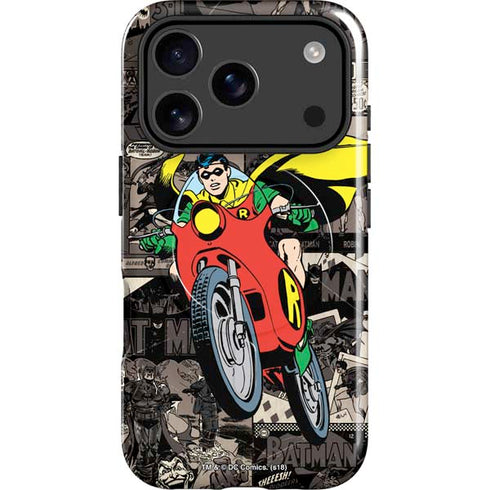 DC Comics Robin Vintage Action pose pattern iPhone 17 Pro Magsafe Impact Case