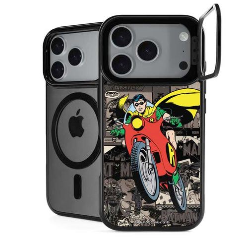 DC Comics Robin Vintage Action pose pattern iPhone 17 Pro Max Kickstand Case