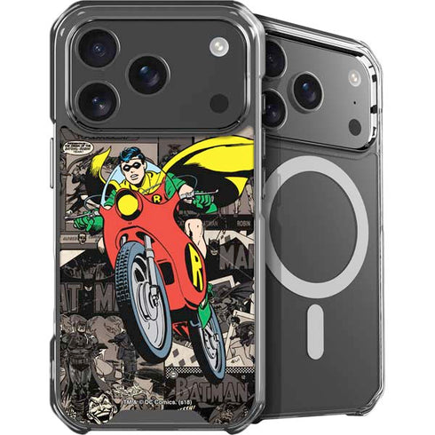 DC Comics Robin Vintage Action pose pattern iPhone 17 Pro Max MagSafe Case