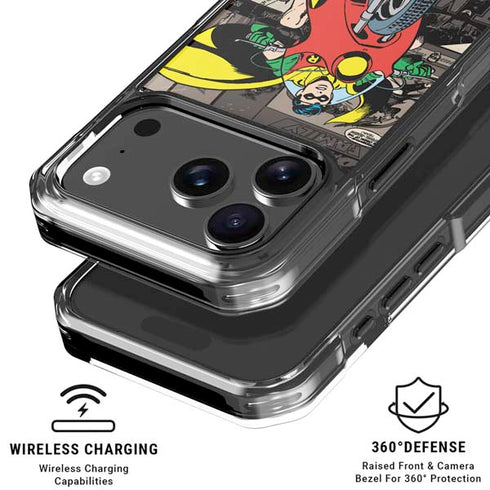 DC Comics Robin Vintage Action pose pattern iPhone 17 Pro Max MagSafe Case