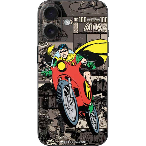 DC Comics Robin Vintage Action pose pattern iPhone 17 Skin