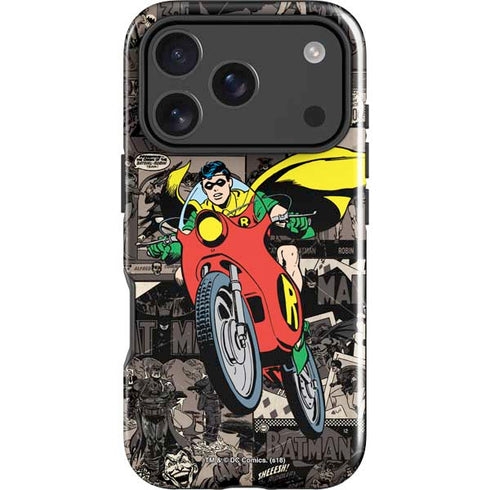 DC Comics Robin Vintage Action pose pattern iPhone 18 Pro Impact Case