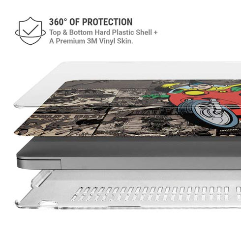 DC Comics Robin Vintage Action pose pattern MacBook Pro 14in (2021-24) Case plus Skin