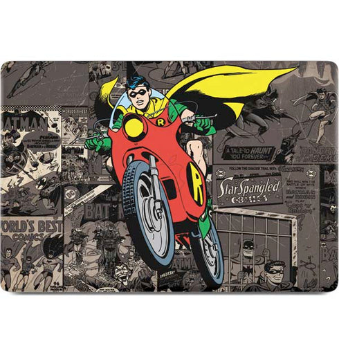 DC Comics Robin Vintage Action pose pattern MacBook Skins