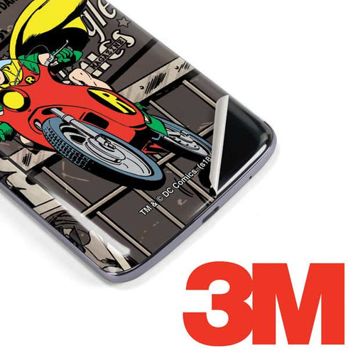 DC Comics Robin Vintage Action pose pattern Moto E5 Plus Skin