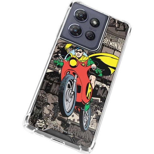 DC Comics Robin Vintage Action pose pattern Moto G Play 5G (2025) Clear Case
