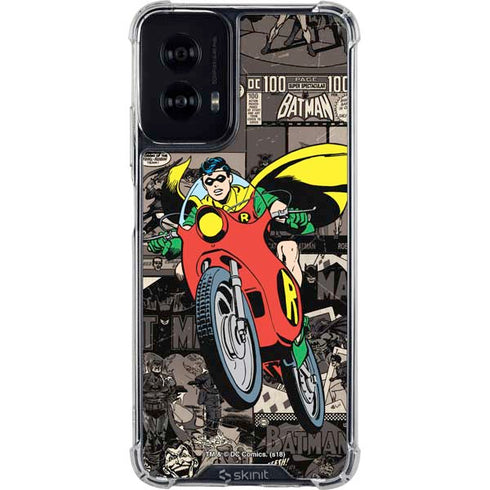 DC Comics Robin Vintage Action pose pattern Moto G Power 5G (2024) Clear Case
