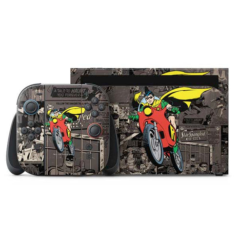 DC Comics Robin Vintage Action pose pattern Nintendo Skins