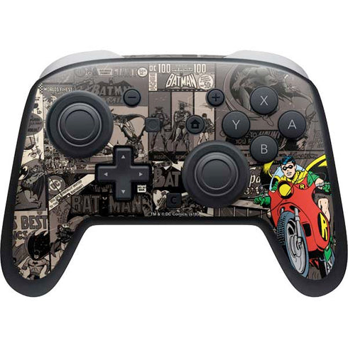 DC Comics Robin Vintage Action pose pattern Nintendo Switch 2 (2025) Pro Controller Skin