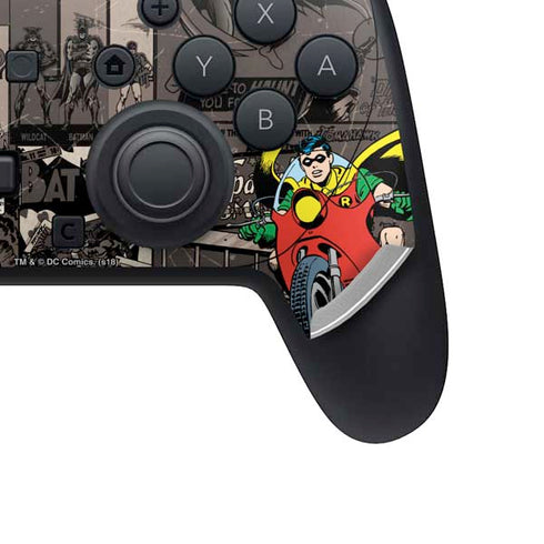 DC Comics Robin Vintage Action pose pattern Nintendo Switch 2 (2025) Pro Controller Skin