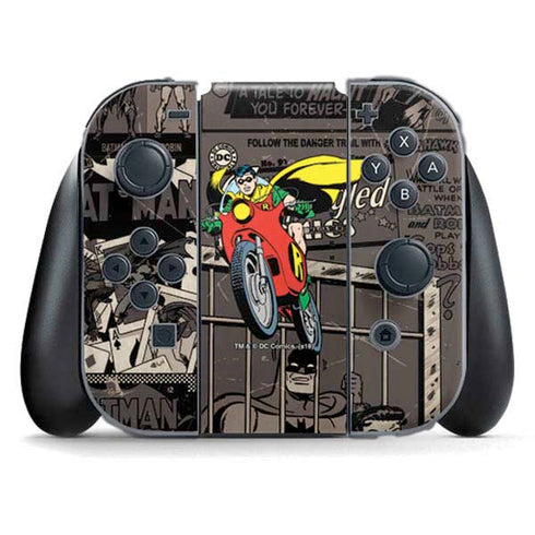 DC Comics Robin Vintage Action pose pattern Nintendo Switch (2017-2021) Joy-Con Controller Skin