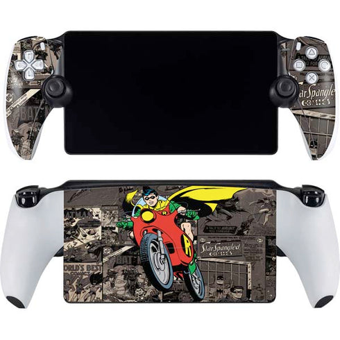 DC Comics Robin Vintage Action pose pattern PlayStation Portal Remote Player Skin