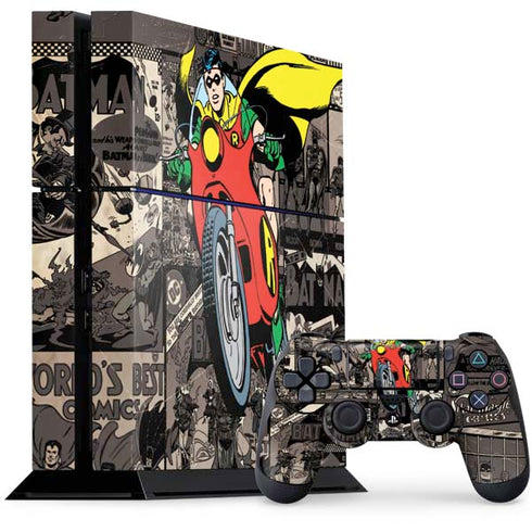 DC Comics Robin Vintage Action pose pattern PlayStation PS4 Skins