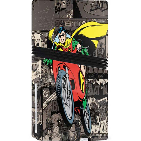 DC Comics Robin Vintage Action pose pattern PS5 Pro Disk Bundle Skin