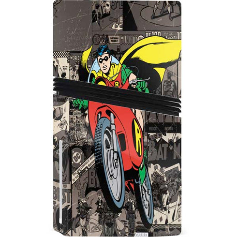 DC Comics Robin Vintage Action pose pattern PS5 Pro Disk Console Skin
