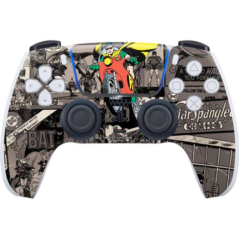 DC Comics Robin Vintage Action pose pattern PlayStation PS5 Skins