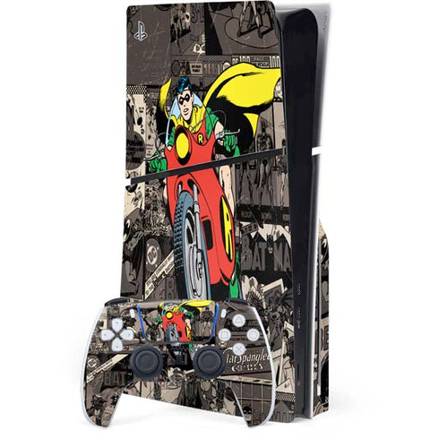 DC Comics Robin Vintage Action pose pattern PlayStation PS5 Skins