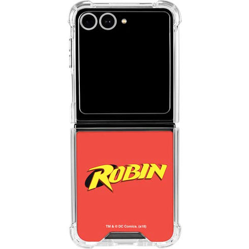 DC Comics Robin Official Logo Galaxy Z Flip7 Clear Case