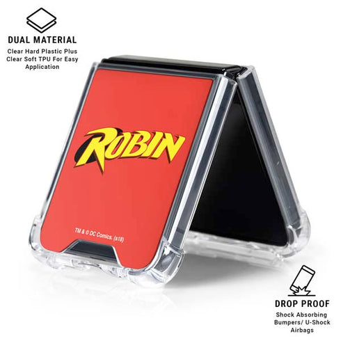 DC Comics Robin Official Logo Galaxy Z Flip7 Clear Case
