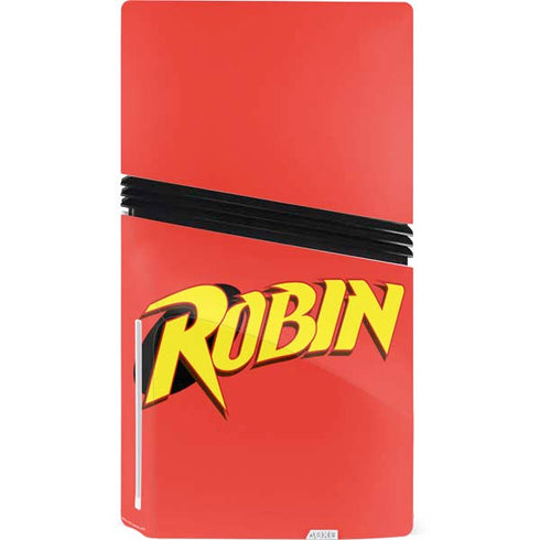 DC Comics Robin Official Logo PS5 Pro Disk Console Skin