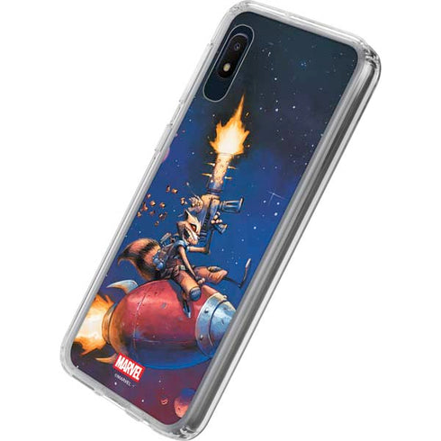 Marvel Rocket Raccoon Rocket Ride Galaxy A10e Clear Case