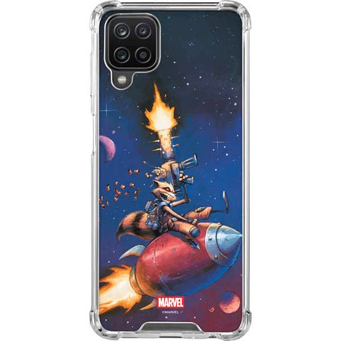 Marvel Rocket Raccoon Rocket Ride Galaxy A12 Clear Case