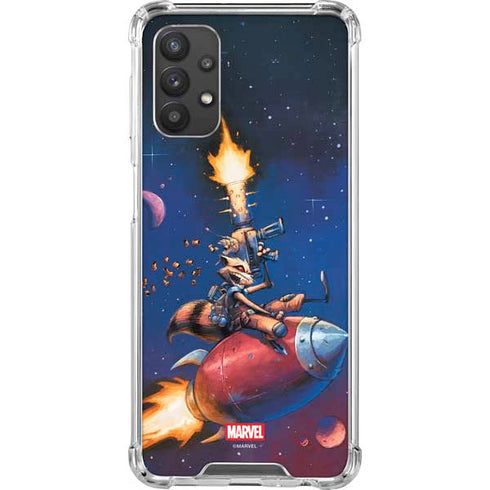 Marvel Rocket Raccoon Rocket Ride Galaxy A32 5G Clear Case