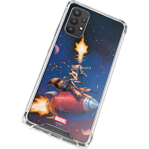 Marvel Rocket Raccoon Rocket Ride Galaxy A32 5G Clear Case