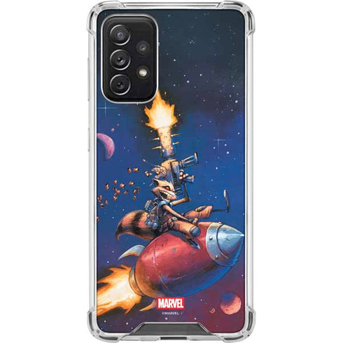Marvel Rocket Raccoon Rocket Ride Galaxy A72 5G Clear Case