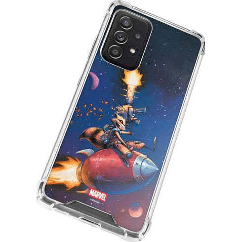 Marvel Rocket Raccoon Rocket Ride Galaxy A72 5G Clear Case