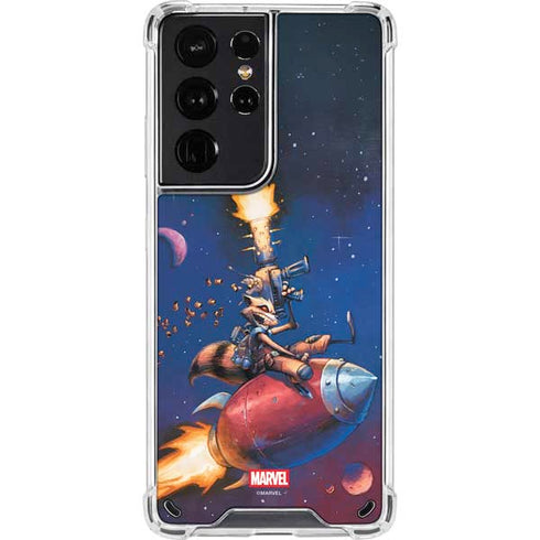 Marvel Rocket Raccoon Rocket Ride Galaxy S21 Ultra 5G Clear Case