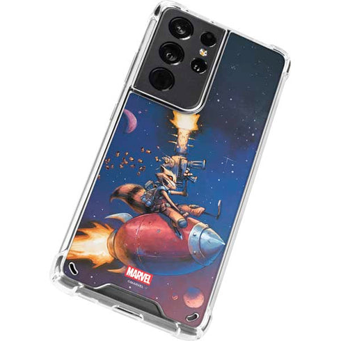 Marvel Rocket Raccoon Rocket Ride Galaxy S21 Ultra 5G Clear Case