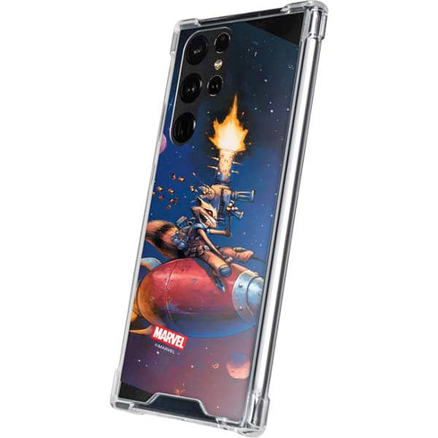 Marvel Rocket Raccoon Rocket Ride Galaxy S22 Ultra Clear Case