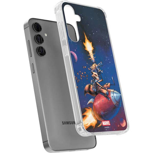 Marvel Rocket Raccoon Rocket Ride Galaxy S24 Plus Clear Case