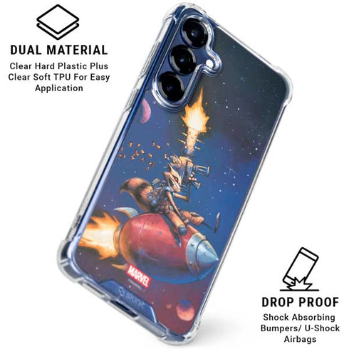 Marvel Rocket Raccoon Rocket Ride Galaxy S25 Clear Case