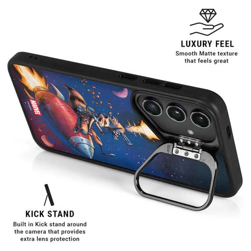 Marvel Rocket Raccoon Rocket Ride Galaxy S25 Kickstand Case
